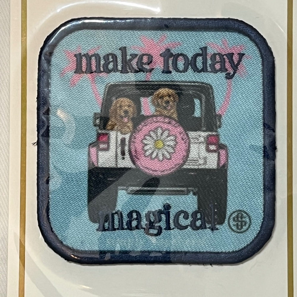 Simply Southern Inspirational Floral Dog and Jeep Iron-On Patch  NWT